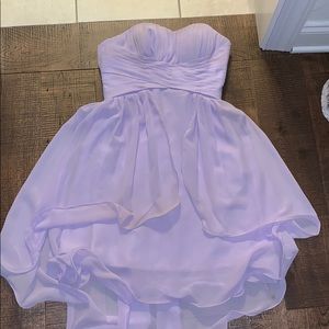 short lavender bridesmaid dress